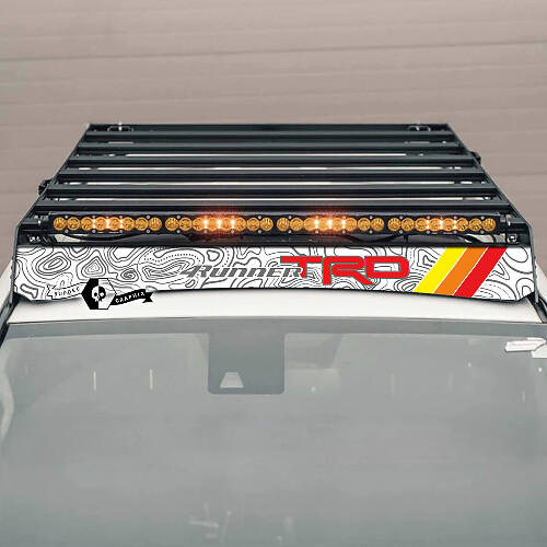 Vinilo adhesivo de carenado para portaequipajes de techo TRD Topographic para Toyota 4Runner 2014-2023+