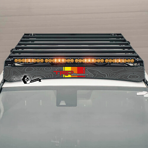 Calcomanía de vinilo para portaequipajes en techo estilo mapa topográfico TRD para Toyota 4Runner 2014-2023