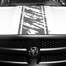 Calcomanía de vinilo personalizada con raya envejecida para capó de Dodge Ram 1500_2