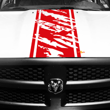 Calcomanía de vinilo personalizada con raya envejecida para capó de Dodge Ram 1500_3