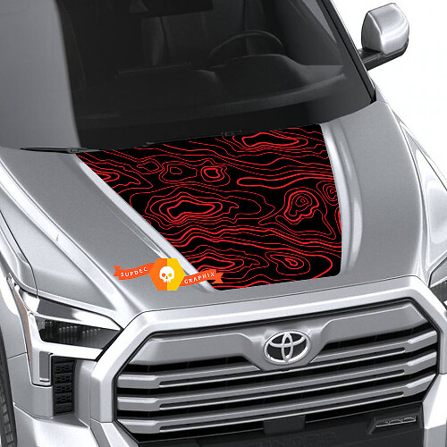 Mapa topográfico de capó TRD 4X4 Off Road Wrap Decal para Toyota Tundra 3rd 2021 - up Sticker Graphics SupDec Design
