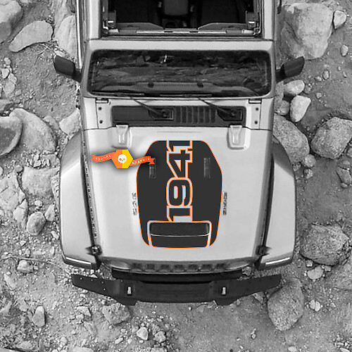 Capó para 2021 2022 2023 Jeep 1941 edición Wrangler Rubicon pegatina gráficos vinilo SupDec diseño
