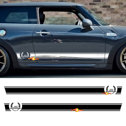 Calcomanía adhesiva lateral de vinilo estilo AC Schnitzer para MINI Cooper