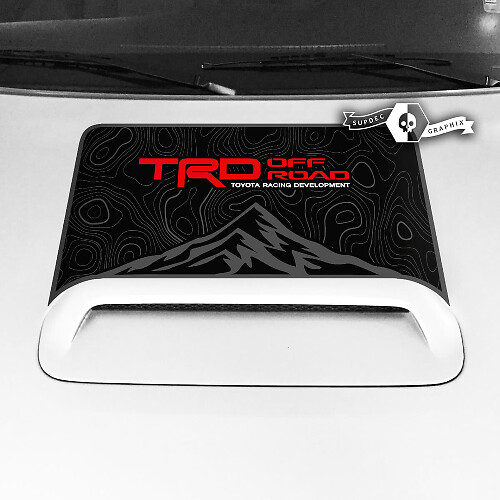 Toyota 4runner TRD Off Road Hood Scoop Pegatina Calcomanía Gráfico Montañas Mapa Topográfico 3 Colores 2020 2021 2022 2023
