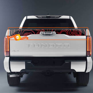 Portón trasero Toyota Tundra 2023 TRD todoterreno mapa topográfico pegatinas de vinilo calcomanía 2 colores
