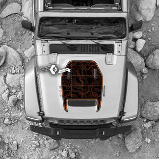 Calcomanía de capó con mapa topográfico, vinilo gráfico adhesivo Topo para Jeep Wrangler Rubicon JL
