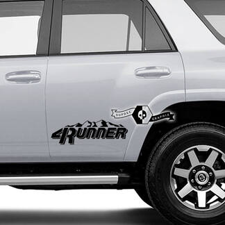 2 x 4Runner 2023 + Puertas Vinilo Logo Montaña Calcomanías Pegatinas para Toyota 4Runner TRD
