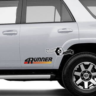 2 x 4Runner 2023 + Puertas Vinilo Logo Sunset Mountain Calcomanías Pegatinas para Toyota 4Runner TRD
