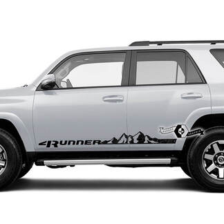 Par 4Runner 2023 Puerta lateral Vinilo Montañas Calcomanías tira Pegatinas para Toyota 4Runner TRD
