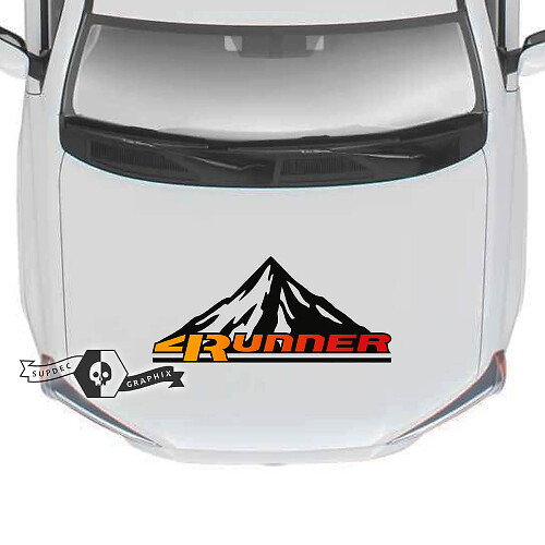 Hood 4Runner 2023 Old School Sunset Vinilo Montañas Bosque Calcomanías Pegatinas para Toyota 4Runner TRD
