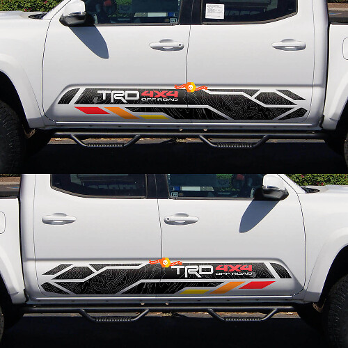 Kit de vinilos para paneles laterales topográficos TRD 4x4 Off Road para Toyota Tacoma Tundra