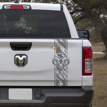 Calcomanía adhesiva de vinilo para el portón trasero con franjas estilo desgastado Hemi para Dodge Ram 1500_2