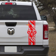 Calcomanía adhesiva de vinilo para el portón trasero con franjas estilo desgastado Hemi para Dodge Ram 1500_3