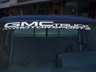 Etiqueta engomada de la ventana de la parte superior del parabrisas de GMC Truck Motorsports