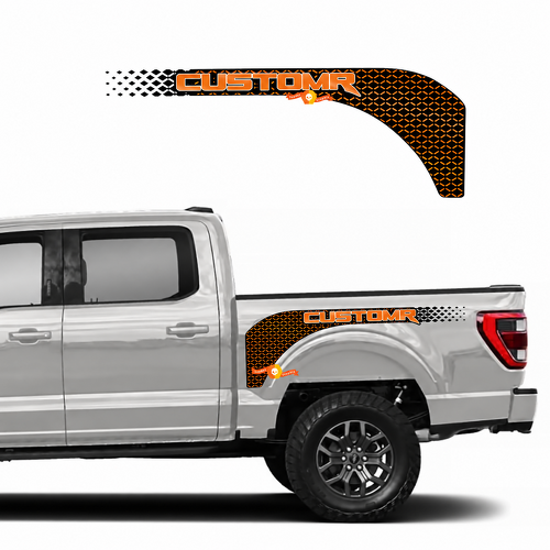 Pegatina de vinilo parachoques Lattice Naranja CUSTOMR para Ford F-150 2022-2023