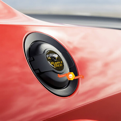 Calcomanía Insertada en Puerta de Combustible Abombada de Panal Amarillo Rumble Bee para Dodge Challenger
