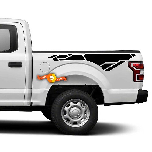 Par de calcomanías de cama con rayas laterales, calcomanías gráficas de vinilo para Musclecar truck truck
