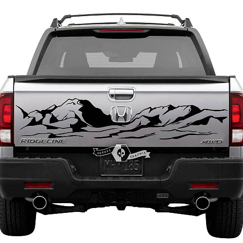 Calcomanía de vinilo para puerta trasera de Honda Ridgeline Mountains, gráficos
