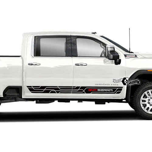  Kit de vinilos adhesivos con franjas laterales de puerta con marca para GMC Sierra 2500HD