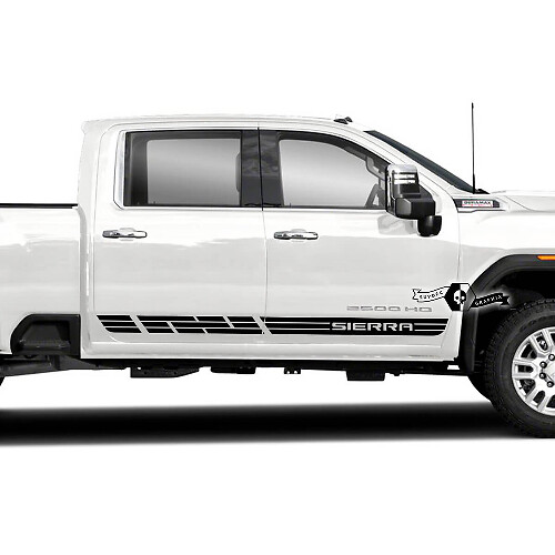 Kit de calcomanías de vinilo con letras Sierra para franja lateral de puerta para GMC Sierra 2500HD 2022