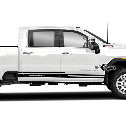 Kit de Calcomanías de Vinilo con Letras y Rayas Laterales para GMC Sierra 2500HD