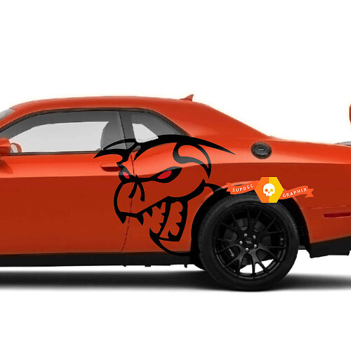 Kit de vinilos de aletas estilo Hellcat Demon para Dodge Challenger Charger