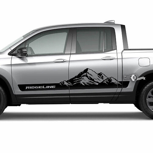 Par 2023 Honda Ridgeline Mountains Vinilo Cuerpo Puertas laterales Calcomanía Gráficos
