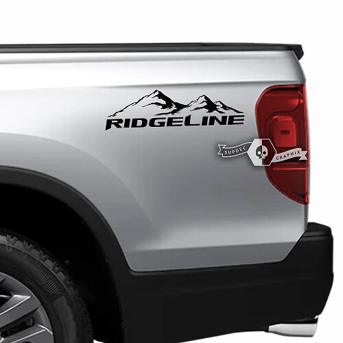 Par 2023 Honda Ridgeline Mountains vinilo cuerpo lateral cama calcomanía gráficos
