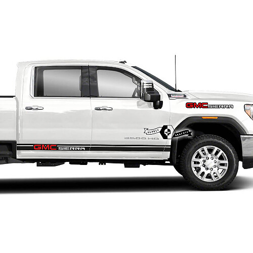 Calcomanía de franjas laterales de vinilo con letras GMC Sierra para GMC Sierra