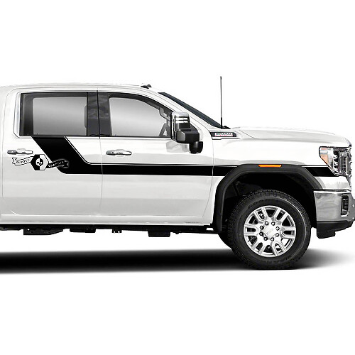 Kit de calcomanías de vinilo de franjas laterales de acento para GMC Sierra 2500HD 2022
