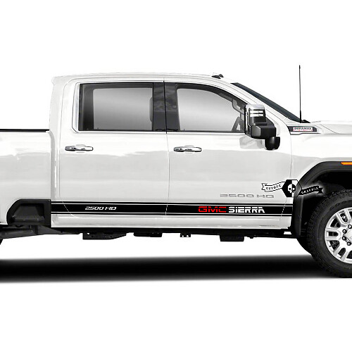 Kit de calcomanías de vinilo con franjas laterales de letras para GMC Sierra 2500HD 2022