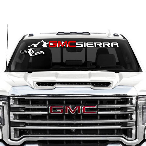 Calcomanía de vinilo estilo montaña para parabrisas para GMC Sierra 2500HD