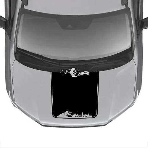 Capó Honda Ridgeline Stripe 2020 2021 2022 2023 Trim Mountains Forest Center vinilo calcomanía pegatinas gráficos SupDec diseño
