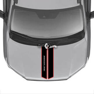 Capó Honda Ridgeline Stripe 2020 2021 2022 2023 Center vinilo calcomanía pegatinas gráficos SupDec diseño 2 colores
