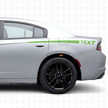 Vinilo adhesivo lateral con rayas y texto personalizado para Dodge Charger 2015-2026_3