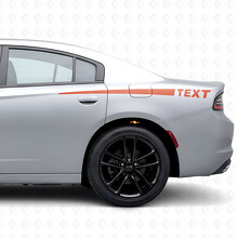 Vinilo adhesivo lateral con rayas y texto personalizado para Dodge Charger 2015-2026_4