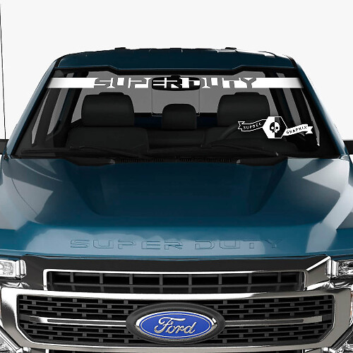 Parabrisas Ford Super Duty 2023 Logo Lines Calcomanías Pegatinas Gráficos Vinilo
