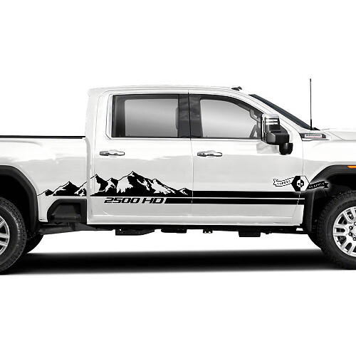 Kit de pegatinas de vinilo con franjas laterales estilo montaña para GMC Sierra 2500HD