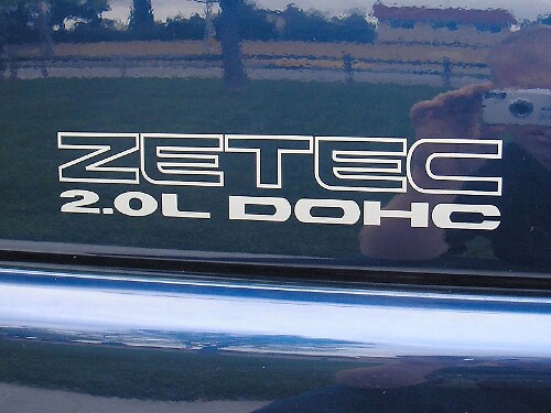 Set de calcomanías laterales de vinilo Zetec 2.0L DOHC para Musclecar Escort ZX2 1997-2002