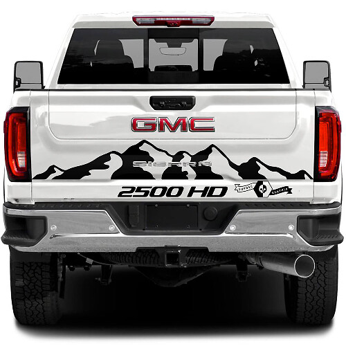 Calcomanía de vinilo estilo montaña para portón trasero 2500 HD para GMC Sierra 2500HD 2022-2023