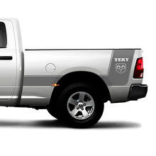 Pegatina de vinilo personalizada con franjas y logo Hemi para el lateral de cama de Dodge Ram 1500_3