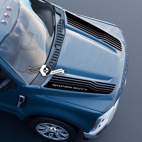 Hood Ford Super Duty 2023 Up Lines Dual Logo Calcomanías Pegatinas Gráficos Vinilo

