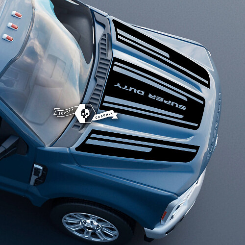 Capó Ford Super Duty 2023 Up Lines Logo Trim Calcomanías Pegatinas Gráficos Vinilo Kits completos
