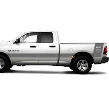 Pegatina de vinilo lateral con franjas personalizadas y logotipo Hemi para Dodge Ram 1500_3