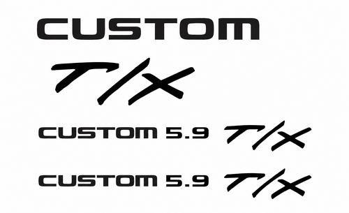 Custom 5.9 T/X Die Cut Lettering — Calcomanía de vinilo (lateral / portón trasero) para Dodge Dakota