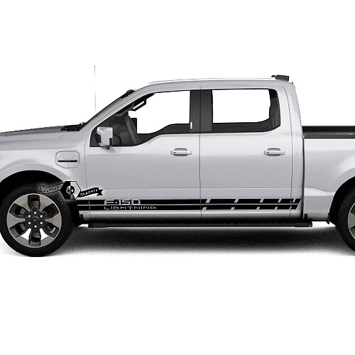 Par Ford F-150 Lightning 2022 2023 Panel basculante Líneas Rayas Calcomanías para el cuerpo Pegatinas laterales Gráficos Vinilo
