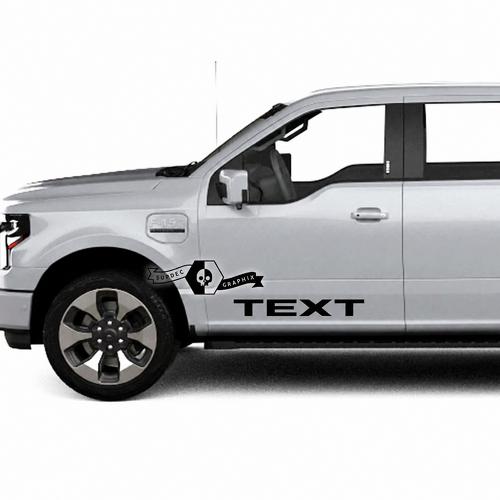 TEXT Block Door Lettering Pair Puerta Adhesivo de vinilo para Ford F-150 Lightning