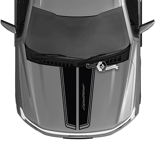 Hood Ford F-150 Lightning 2022 2023 Blackout Lightning Trim Dual Calcomanías Pegatinas Gráficos Vinilo
