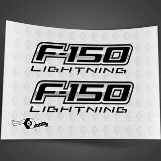 Par Ford F-150 Lightning 2022 2023 Puertas Logo Calcomanías Pegatinas Laterales Gráficos Vinilo Diseño Supdec
