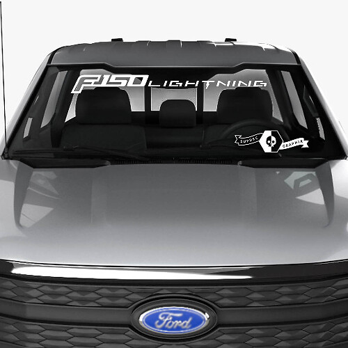Calcomanía para parabrisas para Ford F-150 Lightning 2022 - 2023 - Calcomanía de logotipo de Lightning para la parte superior de la ventana
